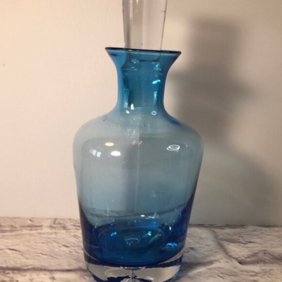 Blue Glass Decanter with Stopper - Picture 3 of 10